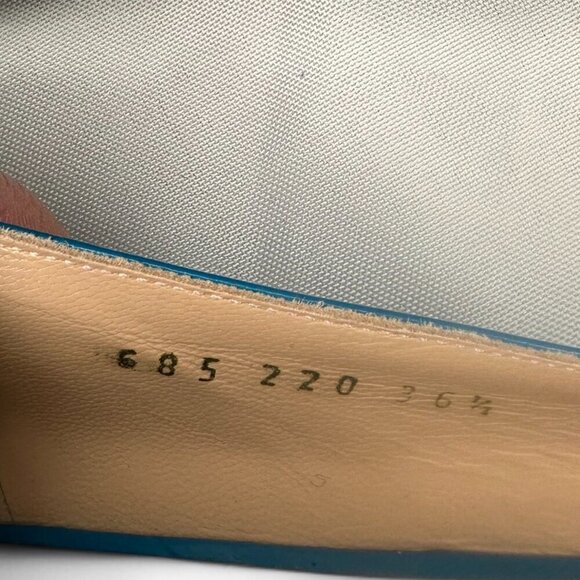 Casadei  Women's Turquiose Leather Pointed Toe Flats EU 36.5 NWOB - Picture 13 of 13